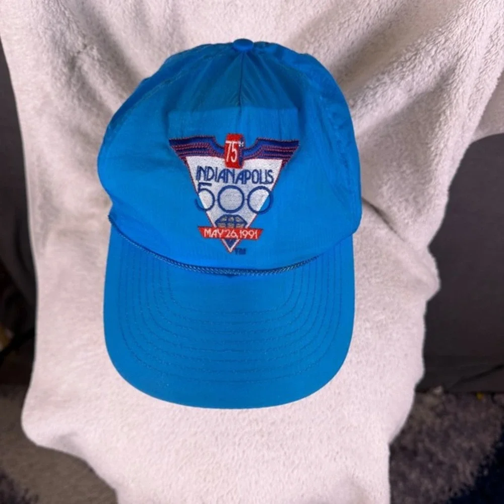 Vintage 1991‎ Indy 500 Cap Rope Hat 75th anniversary Blue